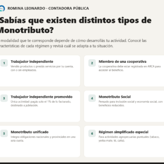 ¿Sabías que existen distintos tipos de monotributo?