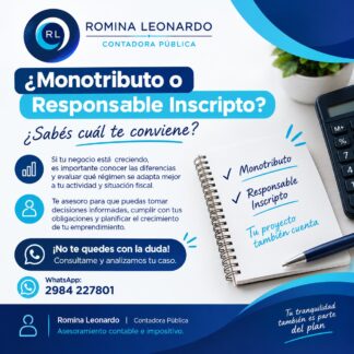 ¿Monotributo o Responsable Inscripto? ¿Sabés cuál te conviene?